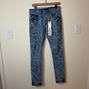 Purple Brand Slim Fit Low Rise Jeans Men's Size 30 Blue Washed Denim NWT